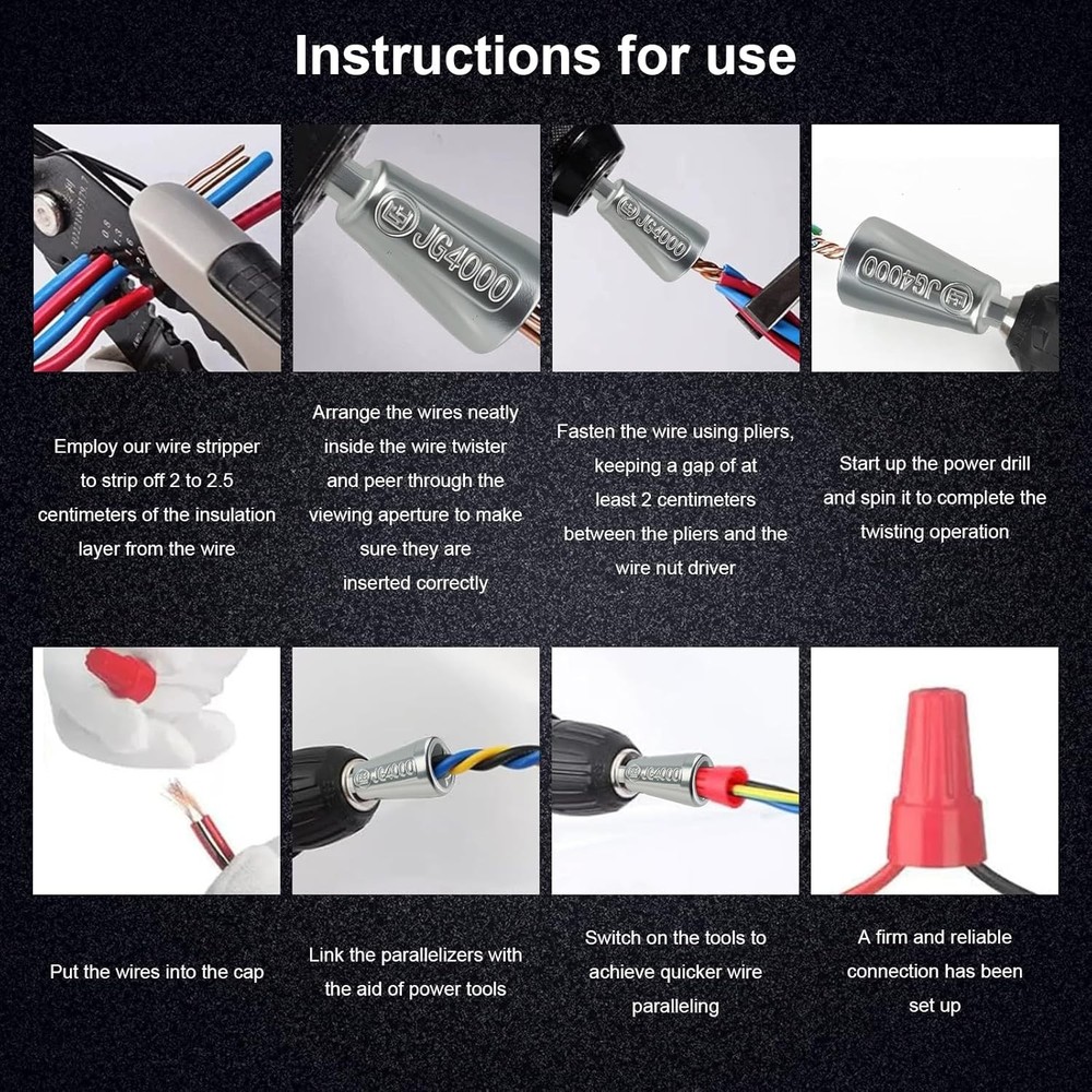 4 Pcs Upgraded Wire Twister Tool for Drill 2025 Version, Silvery