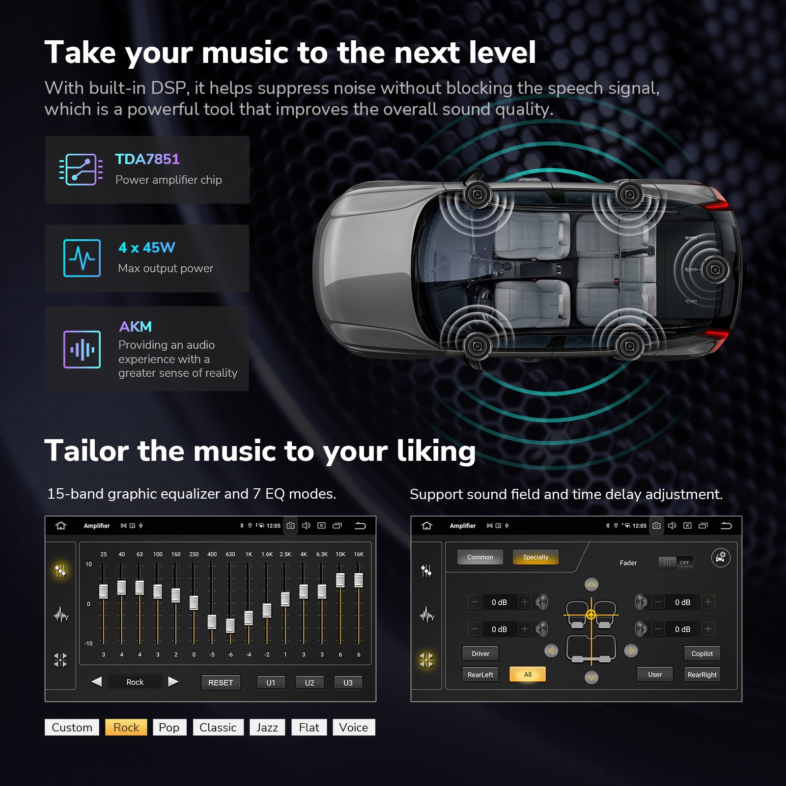 10.1" QLED Double DIN Head Unit Android Car Stereo Apple CarPlay GPS Navigation