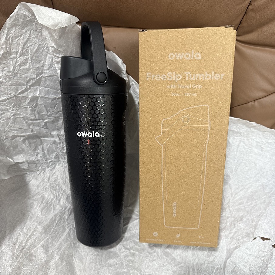 Owala Fairways For Days FreeSip Sway Golf Black Water Bottle 30oz GIFT--NEW Cup-