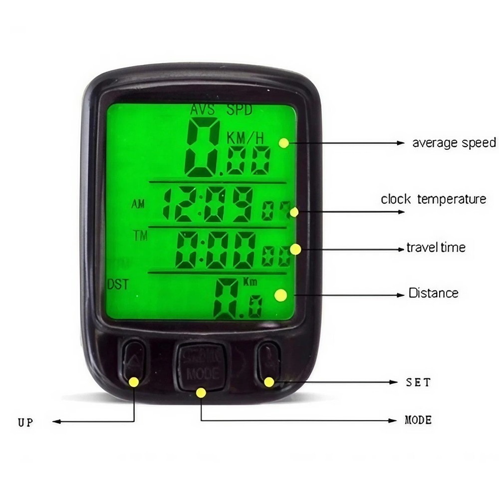 Waterproof Wired LCD Digital Cycle Bike Computer Bicycle Speedometer Odometer