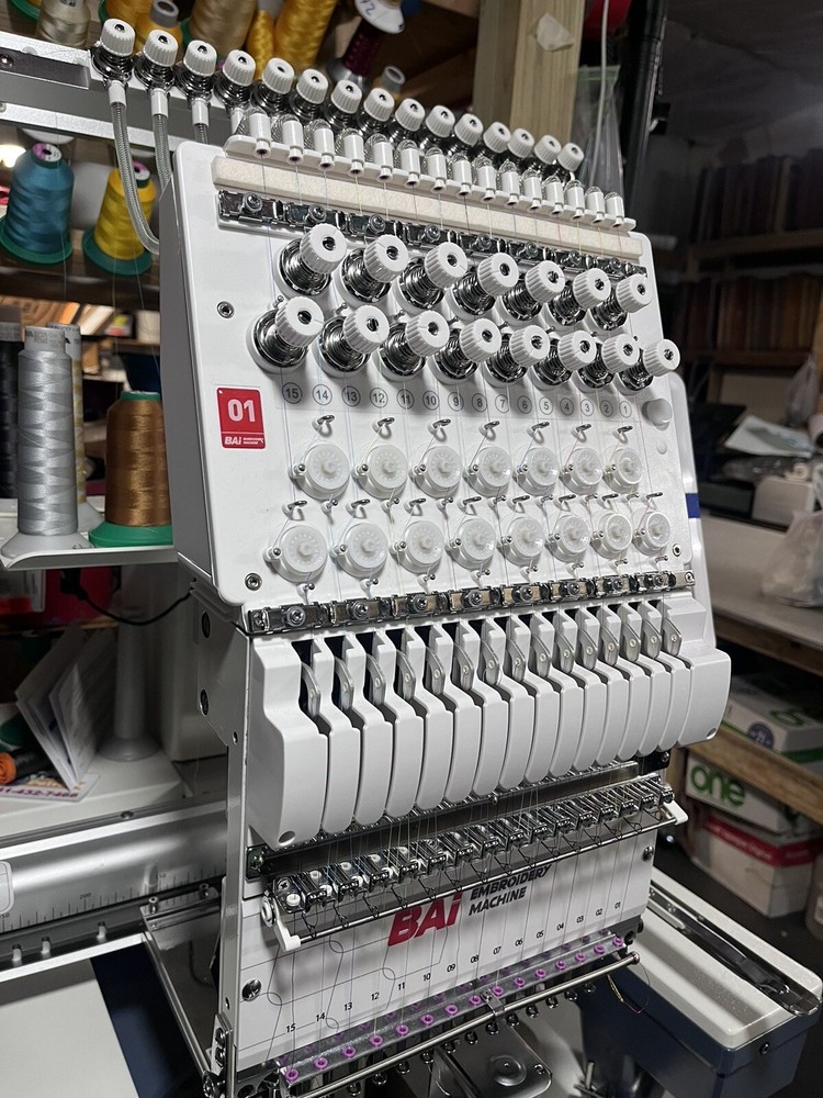 BAI Single Head Computerized 15 Needle Commercial Clothes Hat Embroidery Machine
