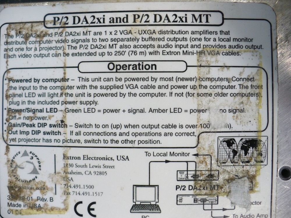 Extron Versa Tools P/2 DA2xi MT DA Amplifier