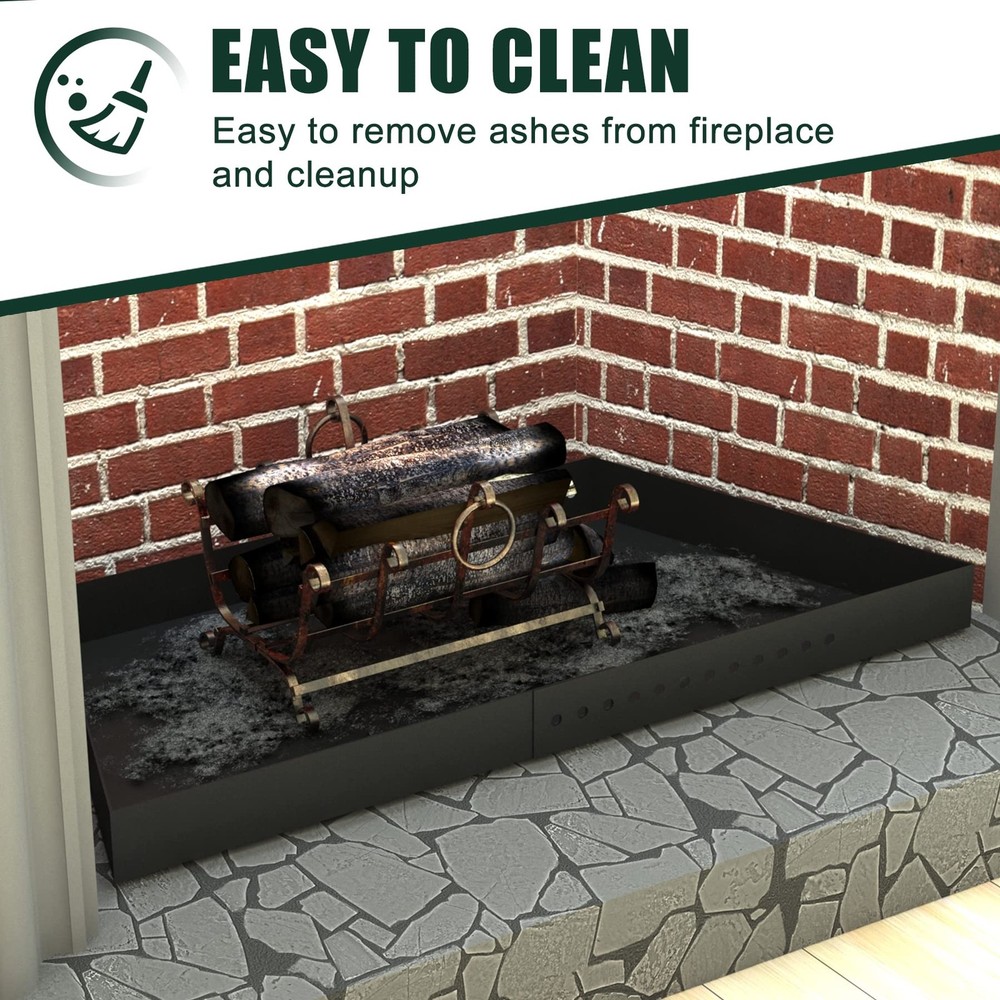 Adjustable Fireplace Tray, Expandable Ash Pan for Ash Collection, Galvanized Ste