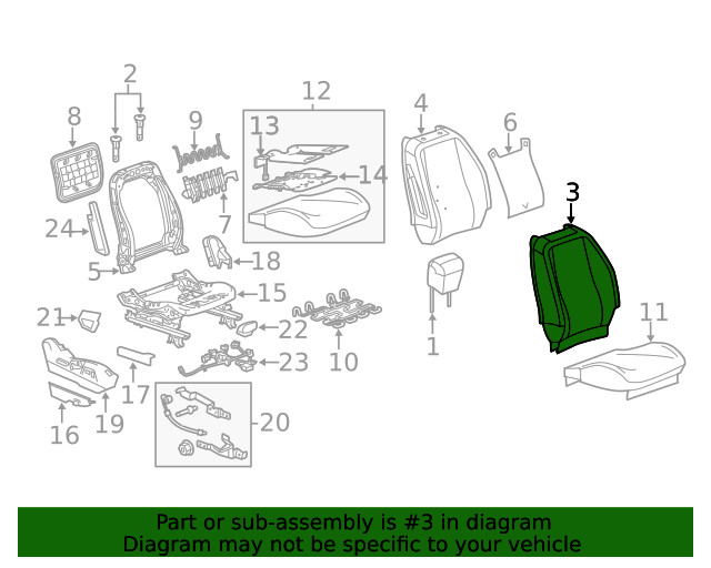 Genuine GM Seat Back Cover 20892546