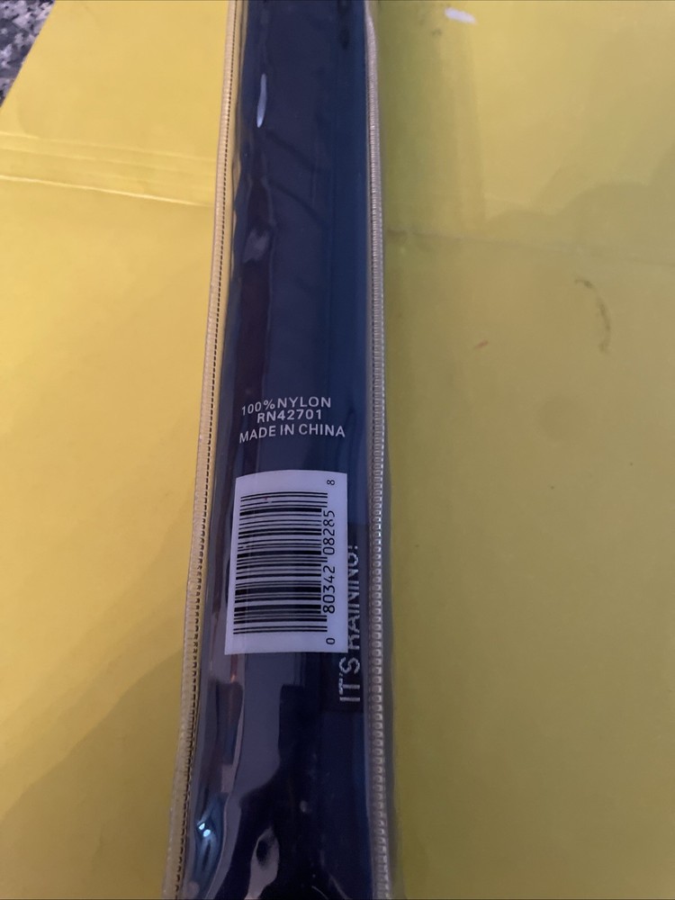 Large It’s Raining Umbrella Navy Blue and White Stripe