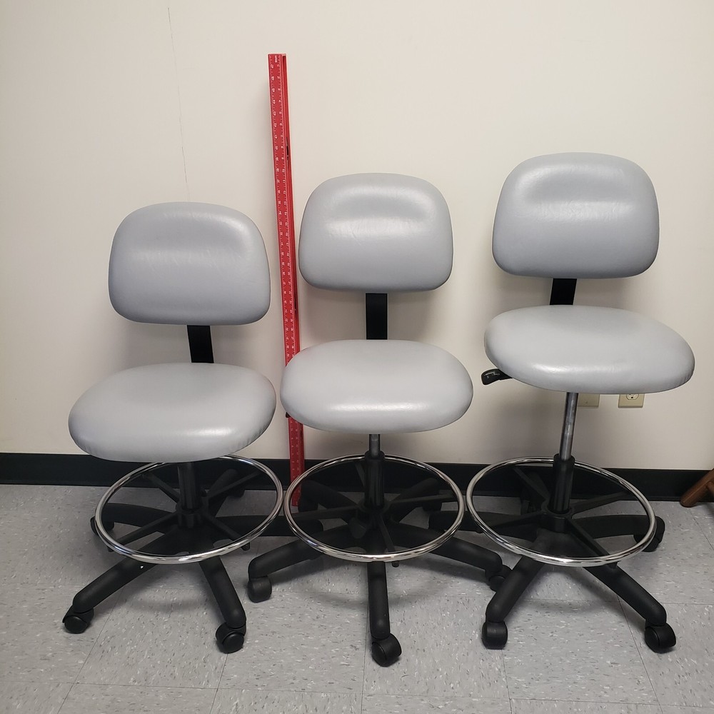 Light Gray Vinyl Tall Chair - Adjustable Height