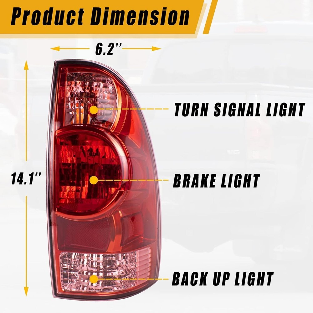Tail Light Compatible With 2005-2015 Toyota Tacoma Pickup Left Driver Side