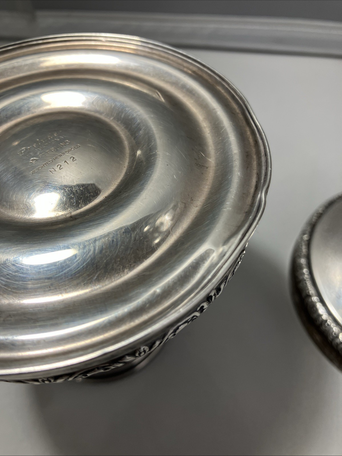 International Silver Prelude-Plain “Sterling Hollowware” Weighted Hurricane Lot