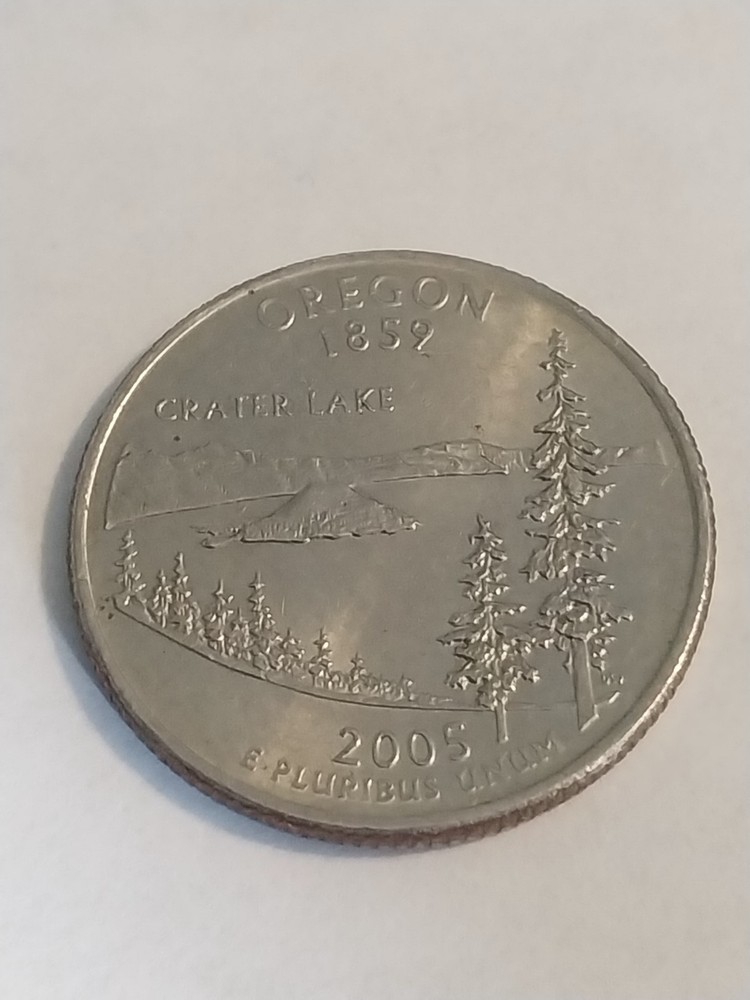 2005 P Error State Quarter. Obv. Die Chips. Oregon.