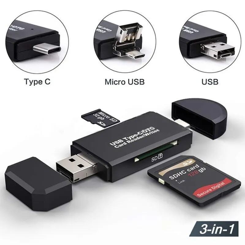 Card Reader USB 3.0 Type C Micro SD TF OTG Smart Memory Adapter Laptop Computer