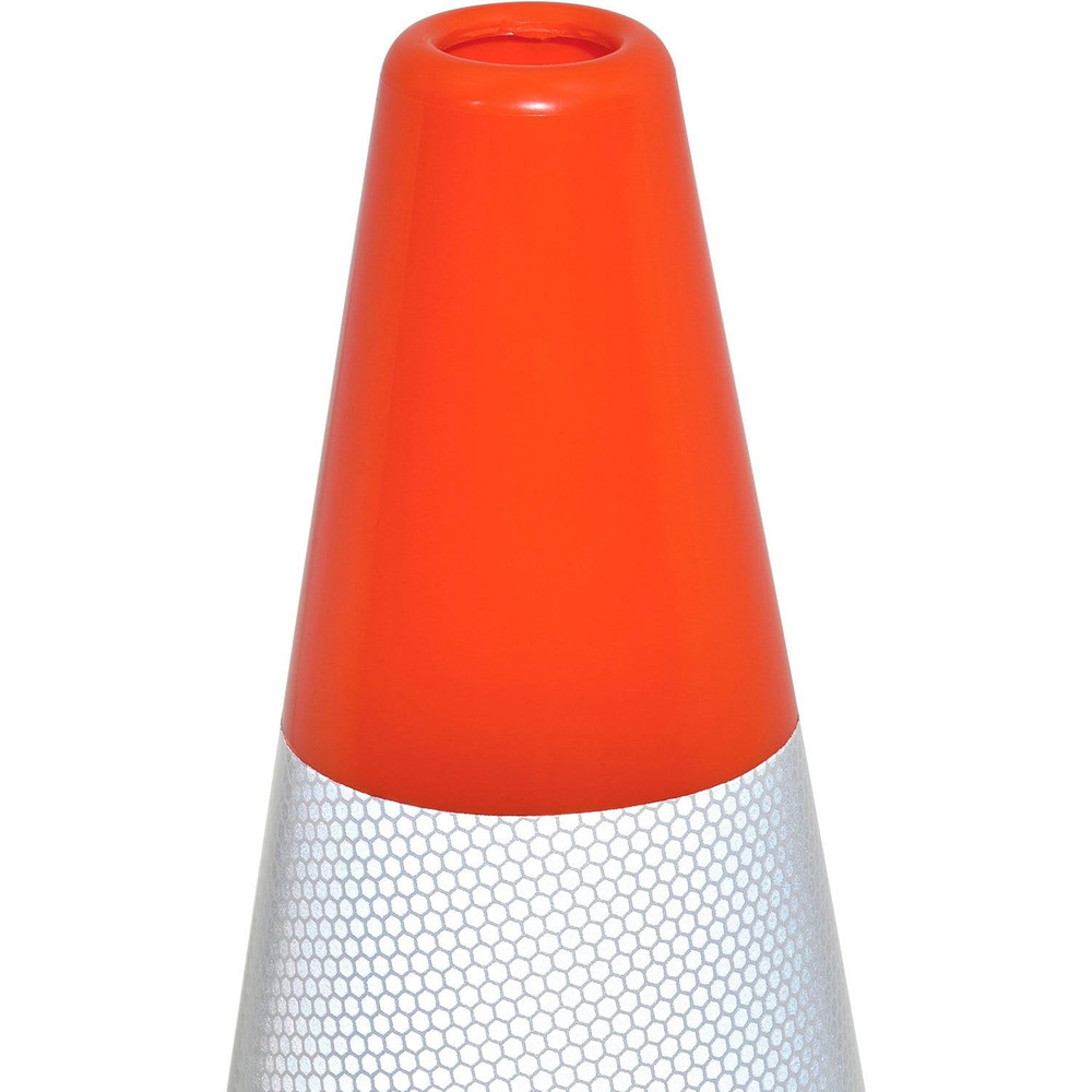 36" Reflective Traffic Cone, Black Base, 10 Lbs