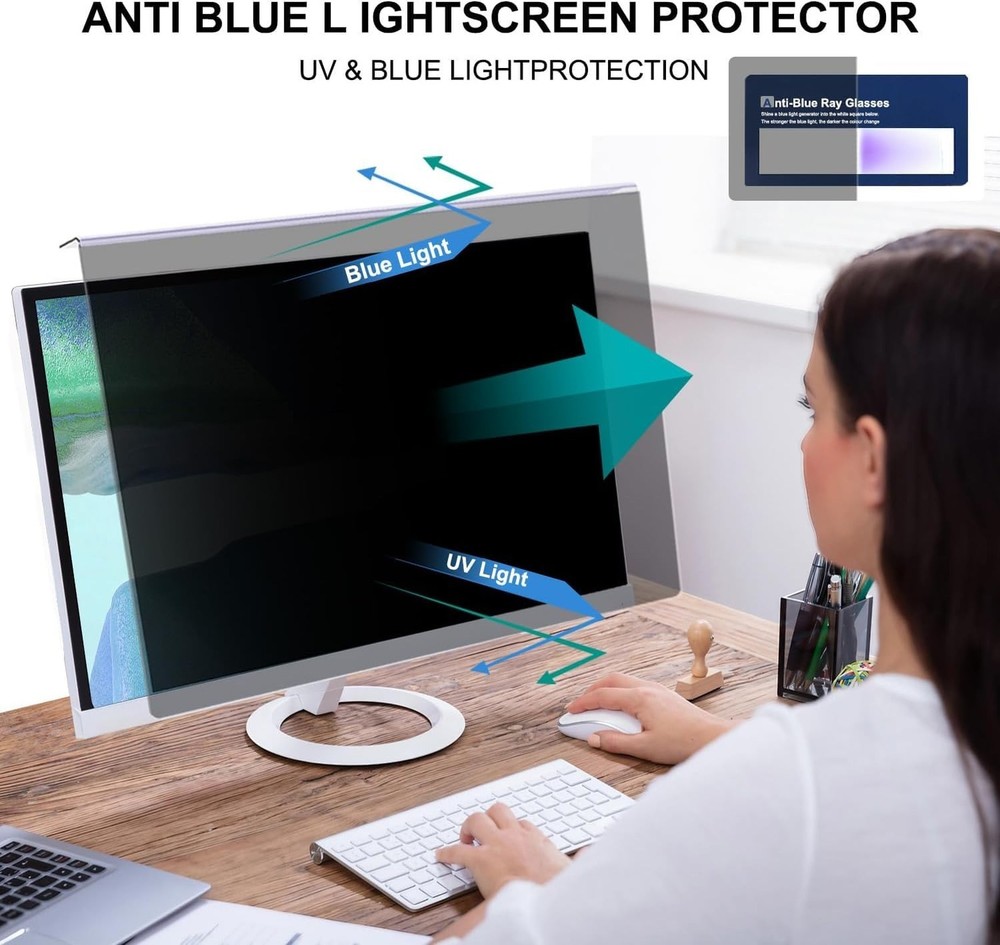 Hanging Computer Privacy Screen Protector Shield Compatible for 23/24 Inch Wi...