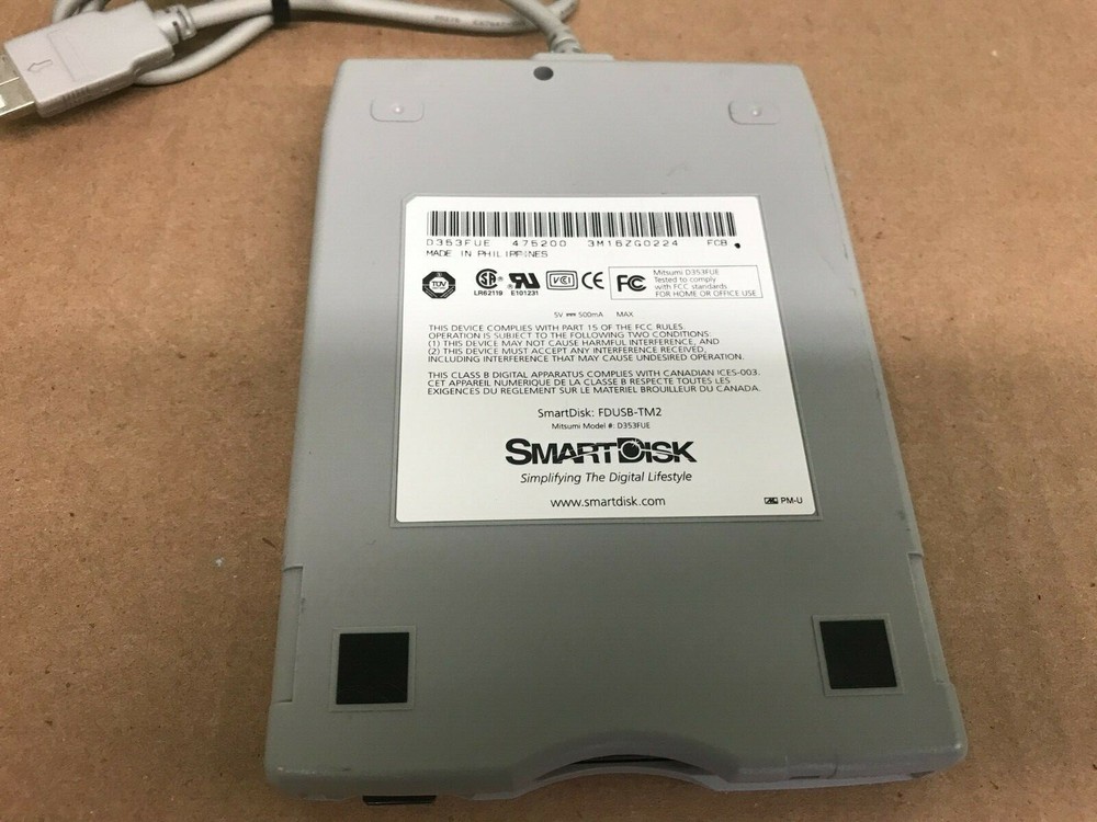 SmartDisk External Floppy Drive FDUSB-TM2 Mitsumi Model # D353FUE