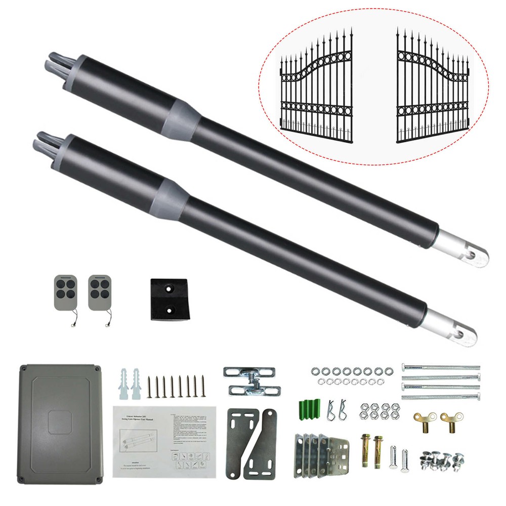 Automatic Gate Opener Dual Swing Gate Opener Security System W/ Remote Control