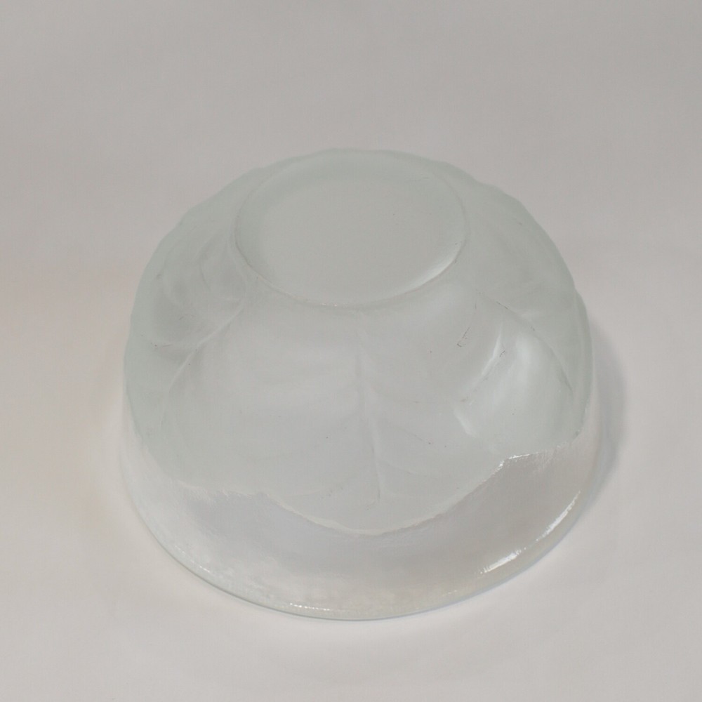 Frosted Bowl Leaves Small Clear