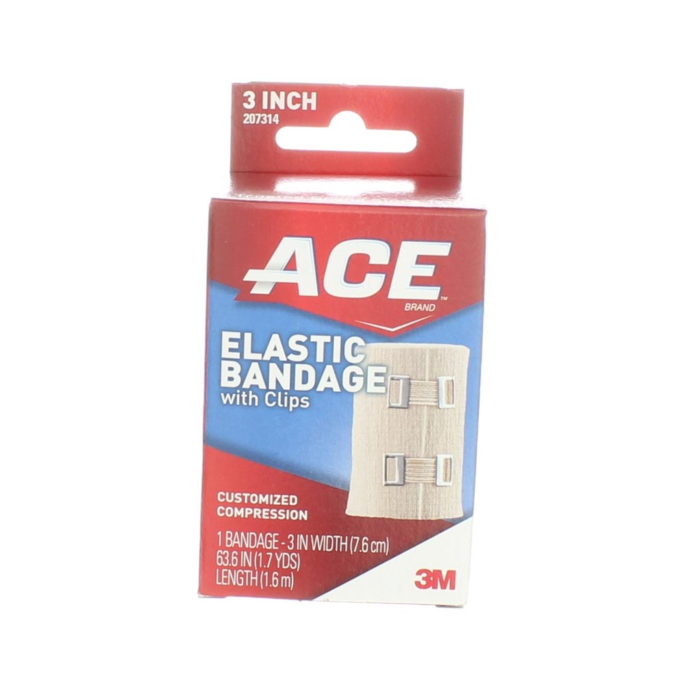 3 Pack Ace Elastic Bandage with Clips, 3in