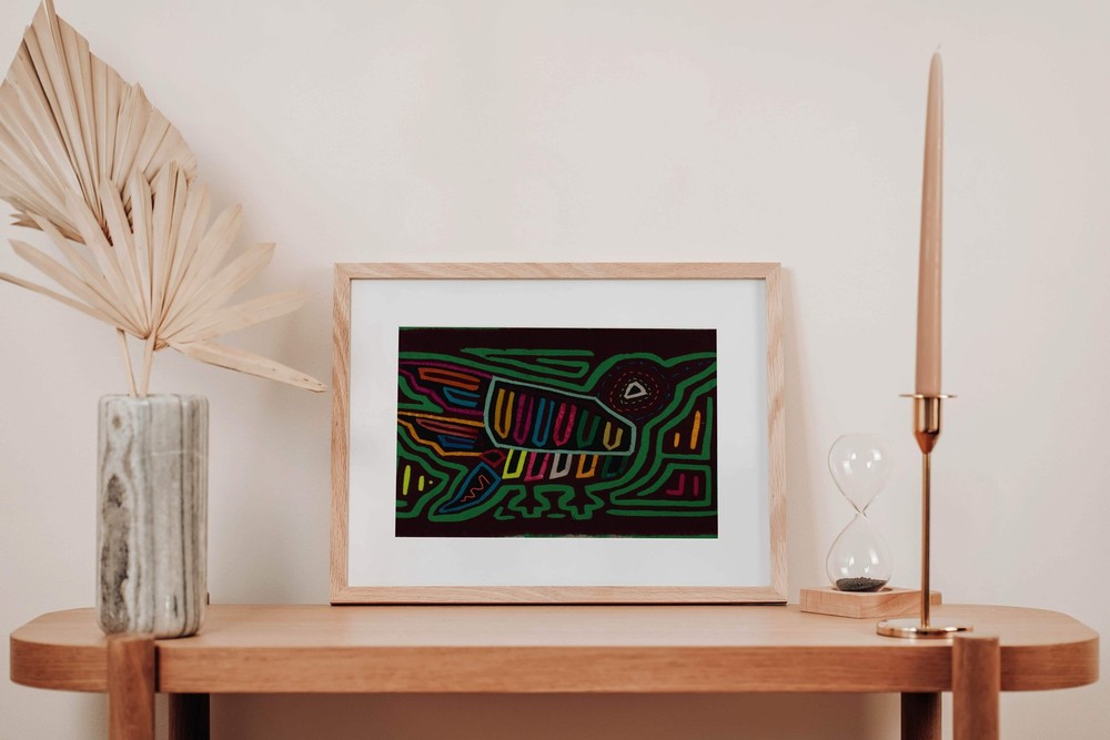 Classic Green And Maroon Jungle Bird Mola