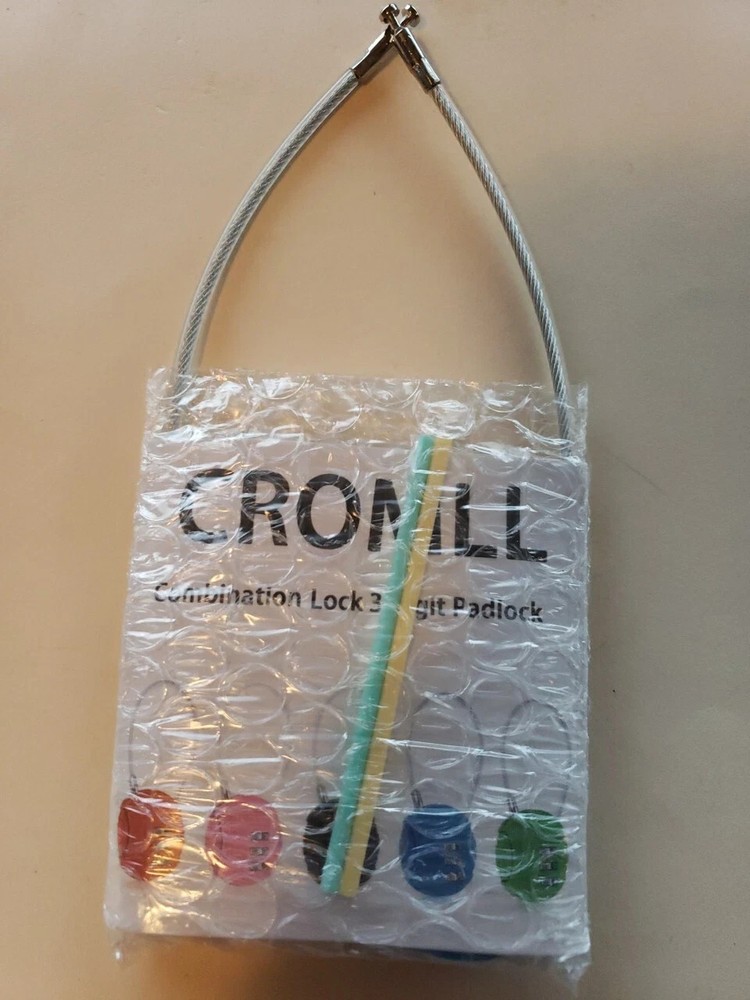 CROMLL 2 Pack , 3 Digit Combination Lock, Outdoor Waterproof Padlock-NEW