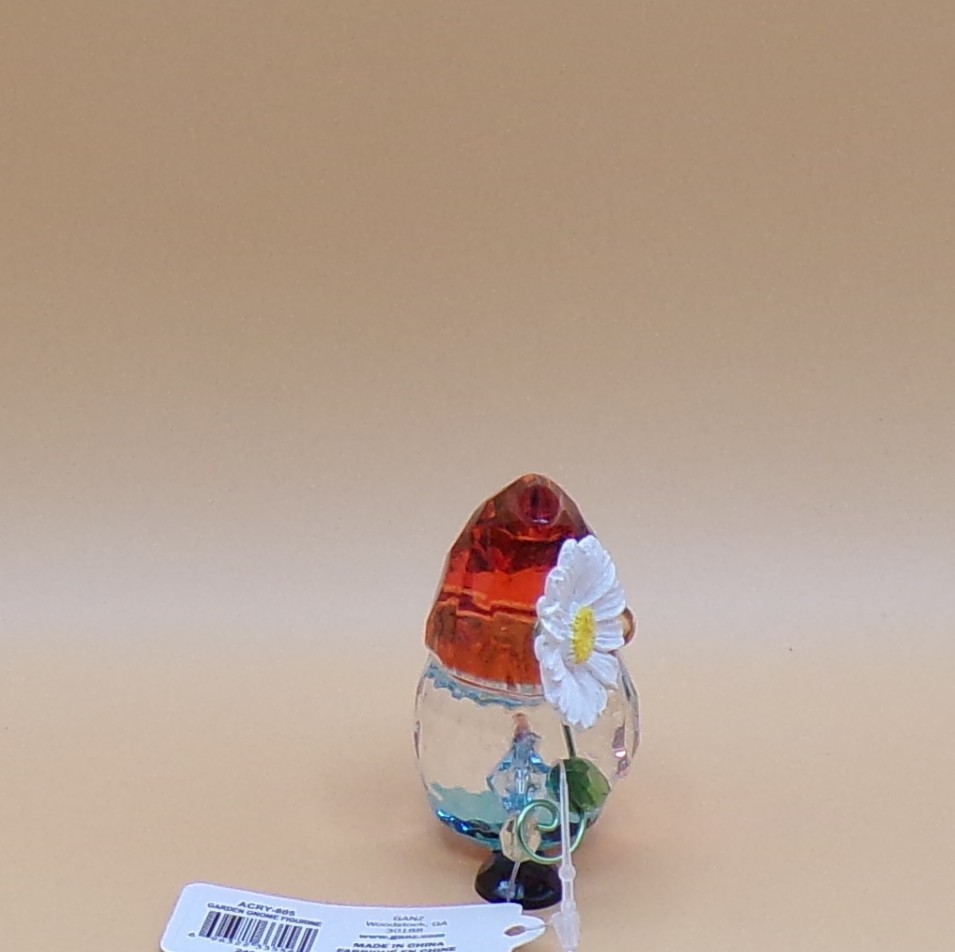 Crystal Gnome With Daisy Figurine