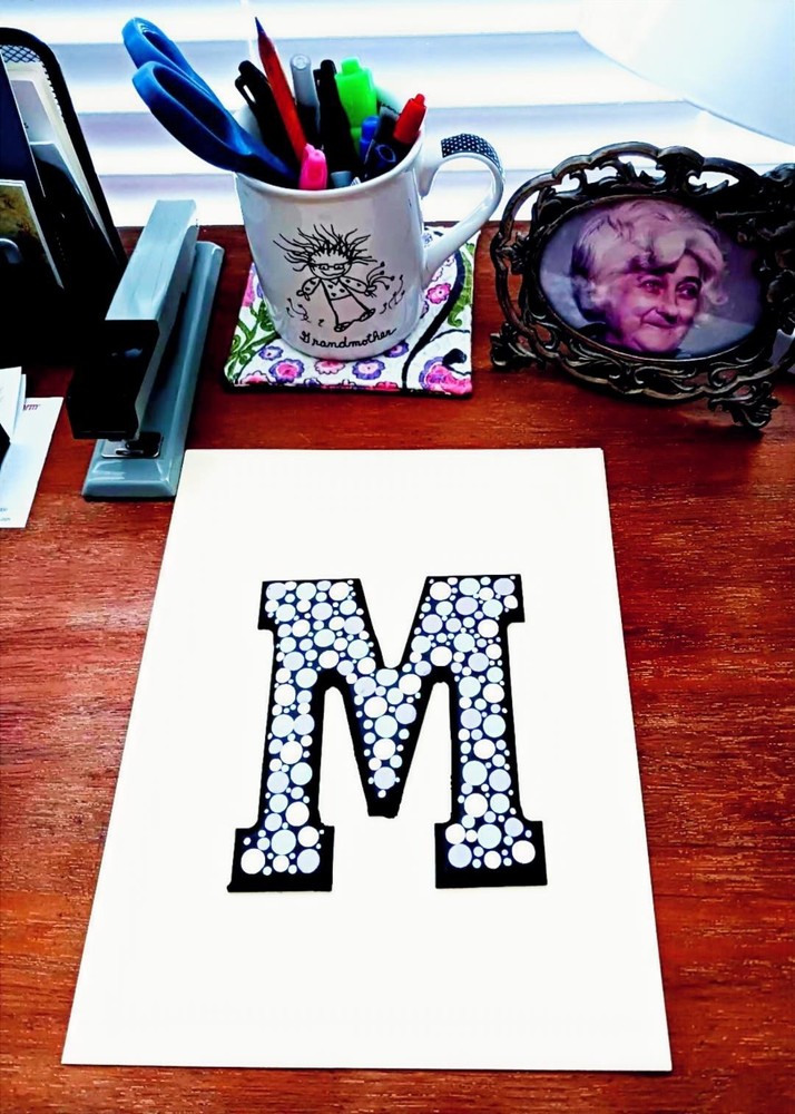 Dot Painted Wood Letter-E