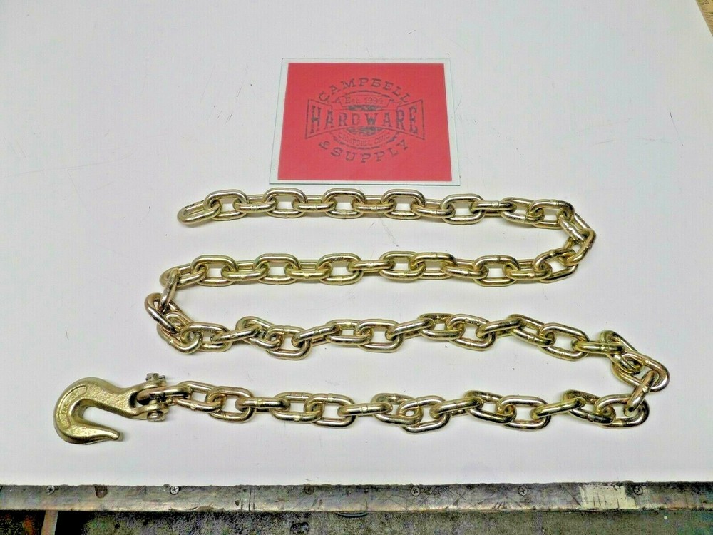 Auto Body Frame Machine Pull Chain 3/8" x 9' Grade 70 with 3/8" Grab Hook