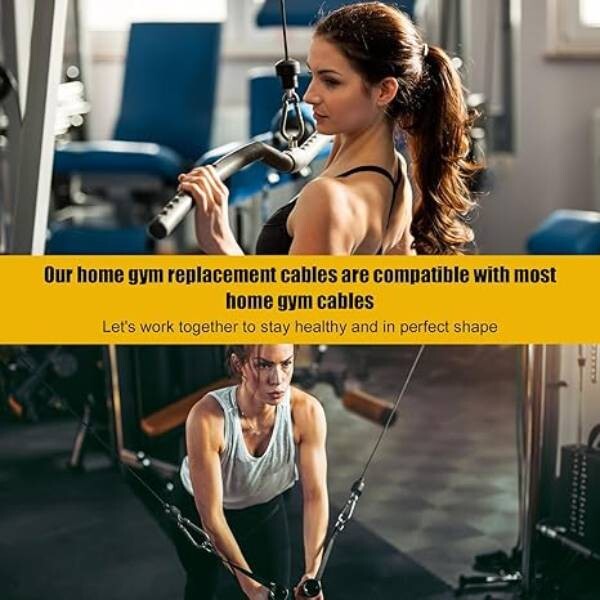 2 pcs 10" Gym Extension Cables, Rope Attachment for Cable Machine LAT Pulldown.