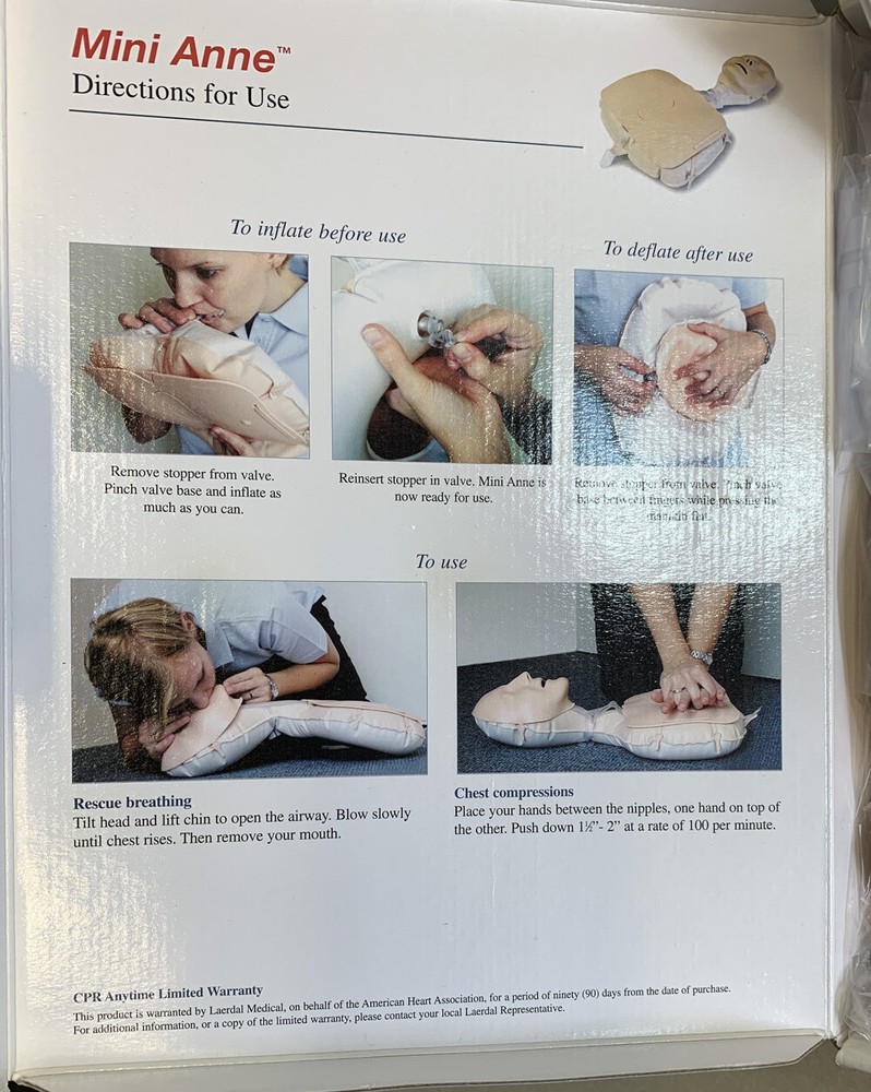 Laerdal CPR Anytime Mini Anne Manikin Personal Training Program Complete Unused