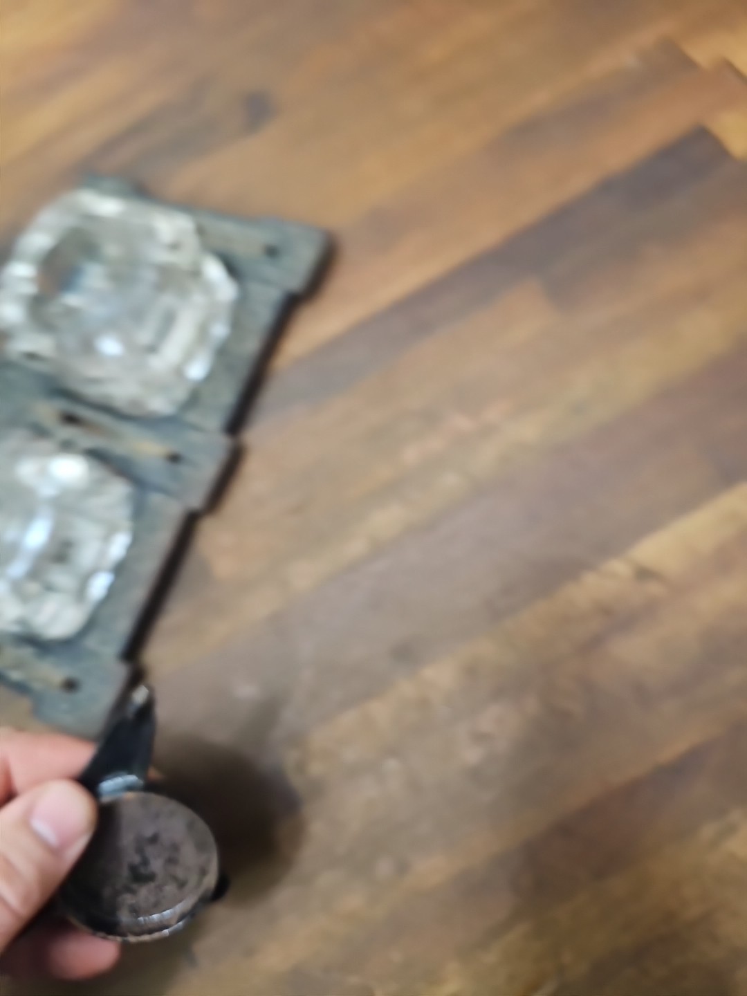 B34- Antique Victorian Cast Iron Double Inkstand with Inkwells incomplete 1800s