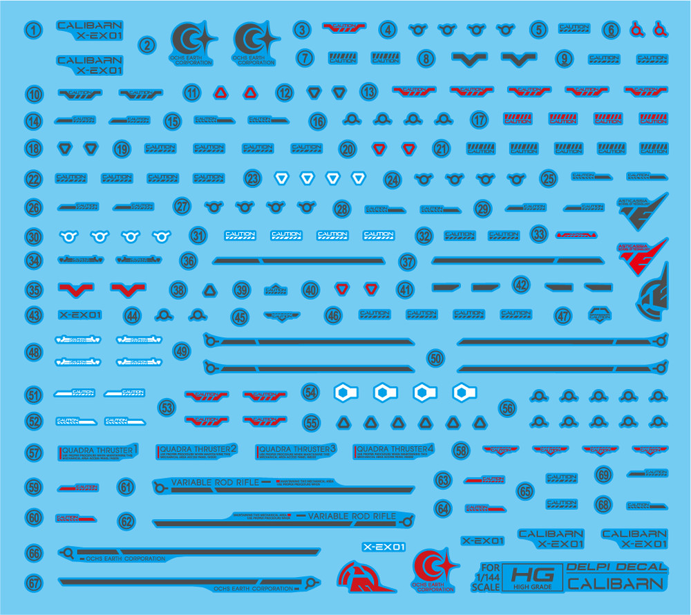 Delpi Water Decal For HG Calibarn - US