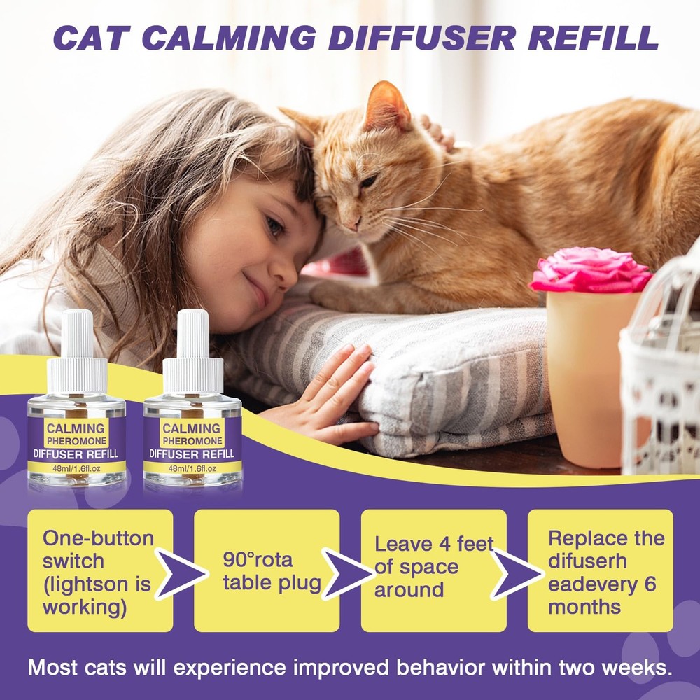 Cat Calming Diffuser Refills, 8 Pack Pheromones for Cats Refill LongLasting 2...