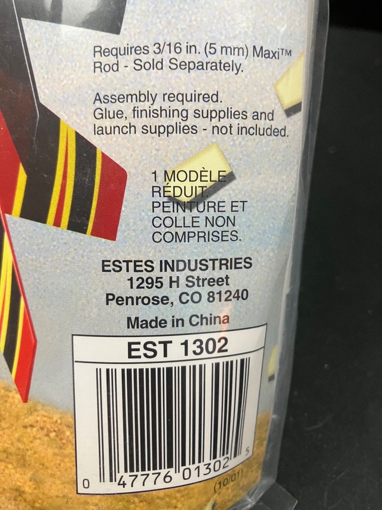 ESTES CC EXPRESS D-POWER 2-STAGE FLYING MODEL ROCKET KIT #1302, SEALED, MINT!!