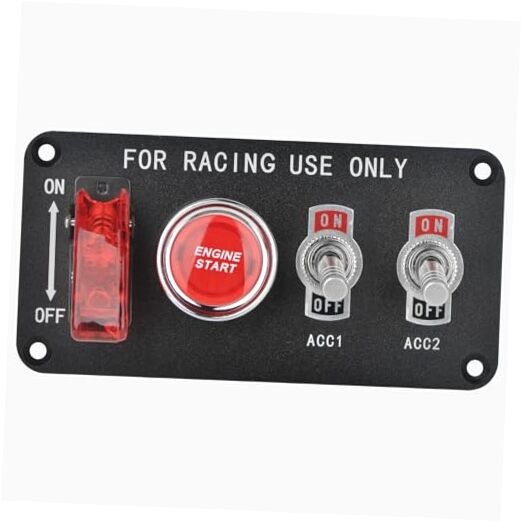 4-in-1 Ignition Switch Panel Includes Push-Button Start, Toggle Switch, and
