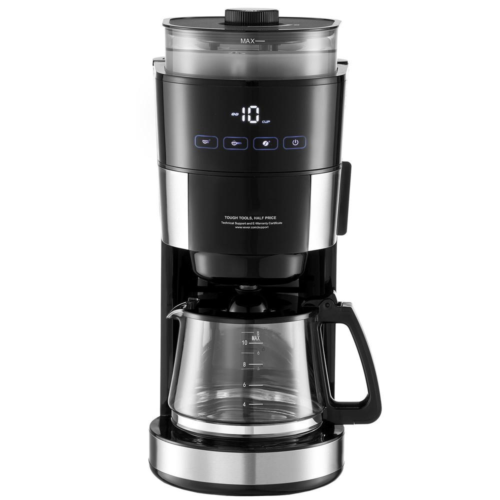 Grind & Brew Coffee Maker 10 Cup Drip Coffee Machine w/ 3 Brew Strength Control