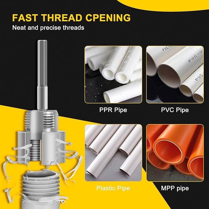 2x Integrated Internal & External Pipe Threading Tool,Pipe Thread Cutting Tool