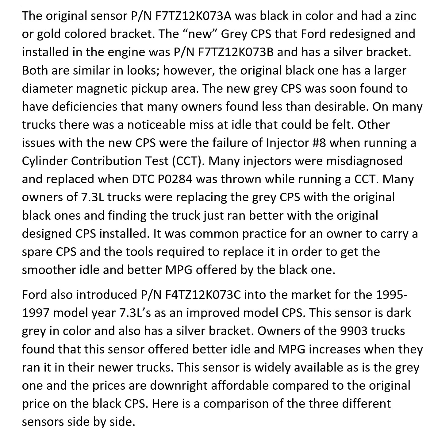 Genuine Motorcraft 7.3L Powerstroke Diesel Cam Position Sensor DU87 F4TZ12K073C