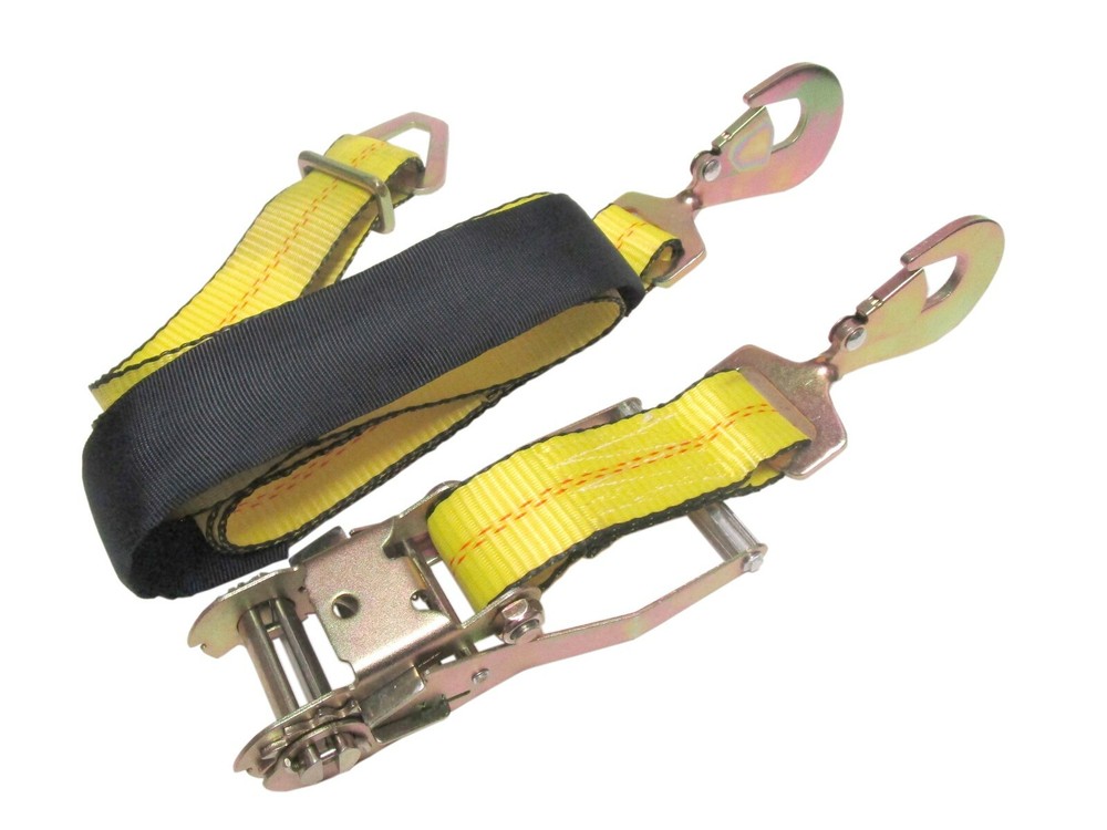 Axle Strap Tie Down Twisted Snap Hook Ratchet Assembly 2" Wide x 9 FT (4 Pack)