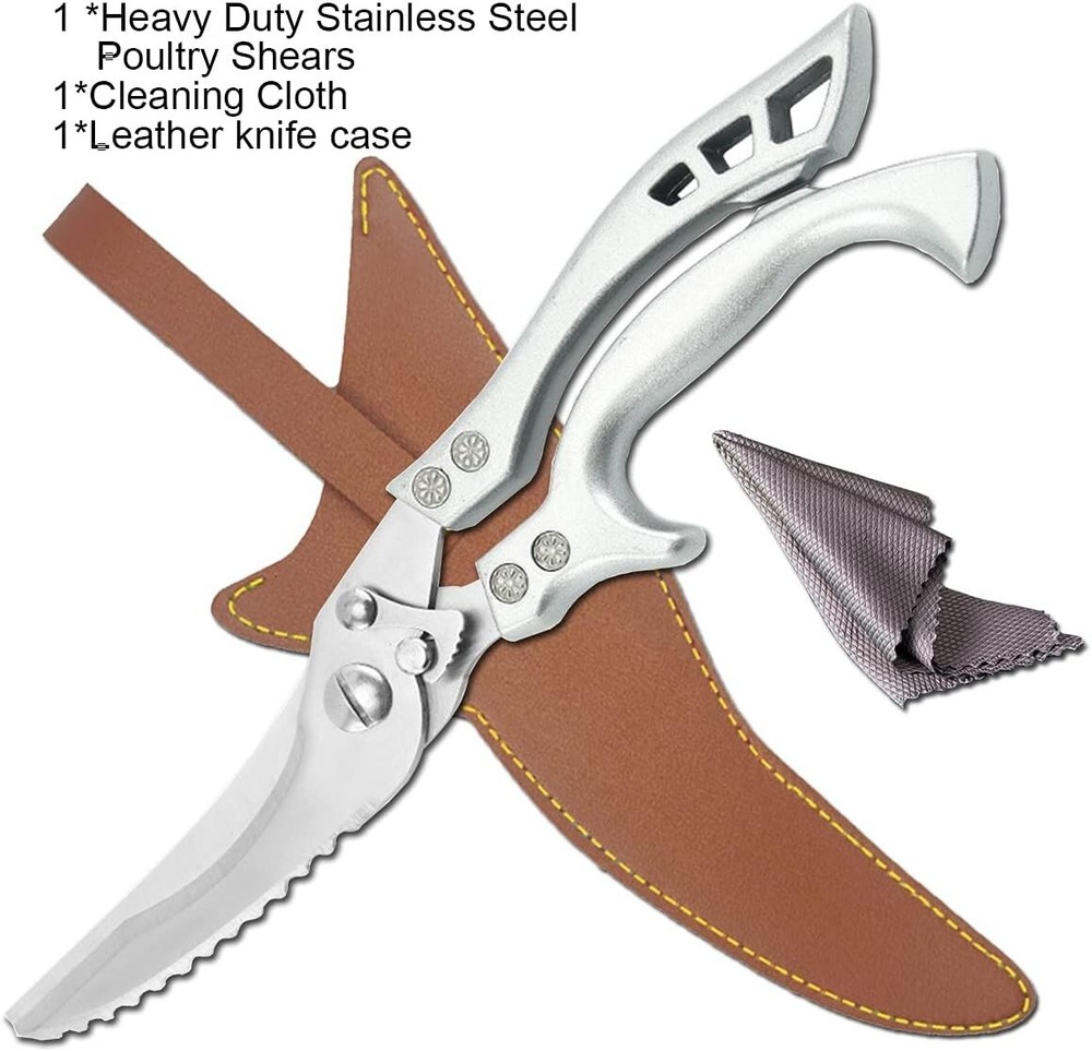 Rust-Proof Professional Kitchen Scissors - Ideal for Poultry, Fish, Vegetables