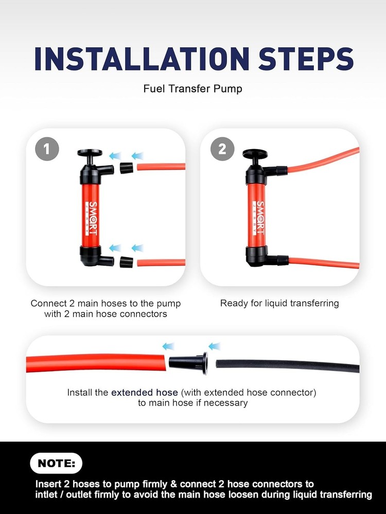 Multi-Use Hand Pump for Automotive Fluid Transfer - Quick Assembly & Ease