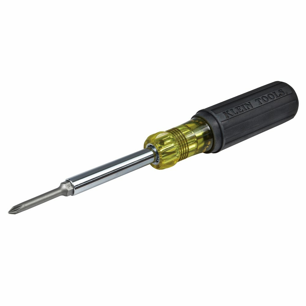 Klein 32559 Extended-Reach Multi Bit Screwdriver/Nut Driver with Cushion Grip