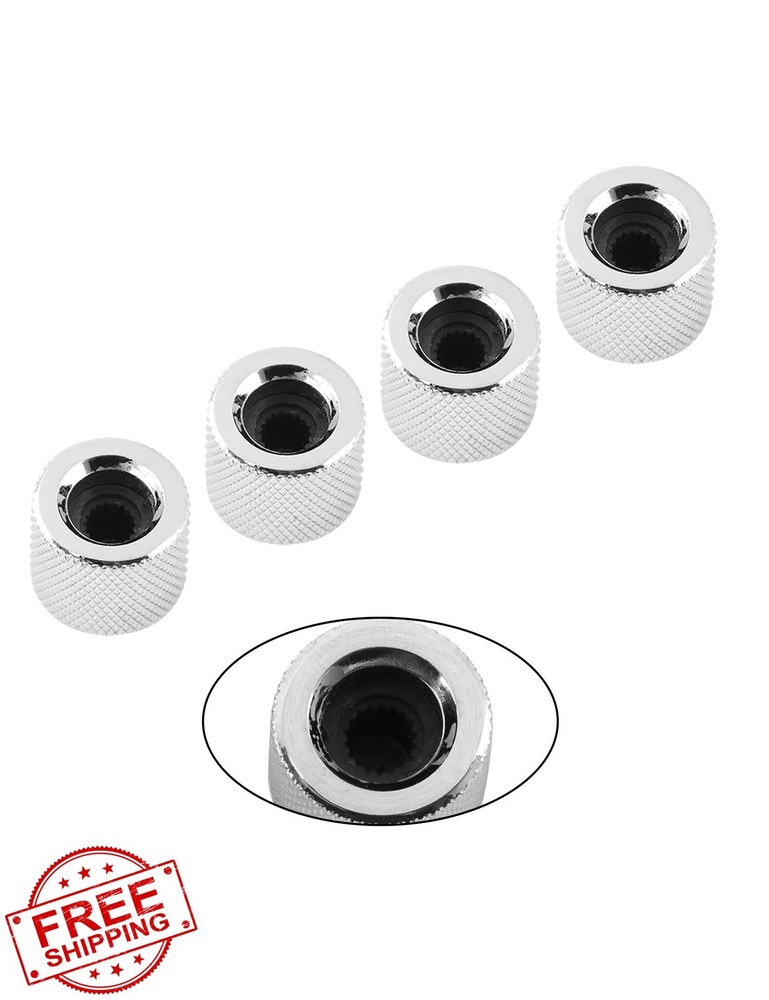 Metallor Chrome Guitar Volume Tone Knobs Strat Tele 4pc 18mm