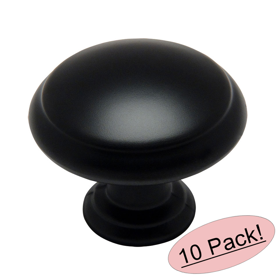 *10 Pack*  Cosmas Cabinet Hardware Flat / Matte Black Knobs #5422FB