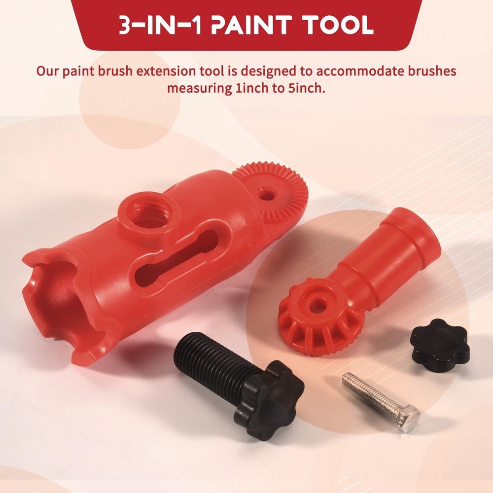 Multi-Angle Paint Brush Extender Red, Paint Edger Tool for High Ceilings,9412