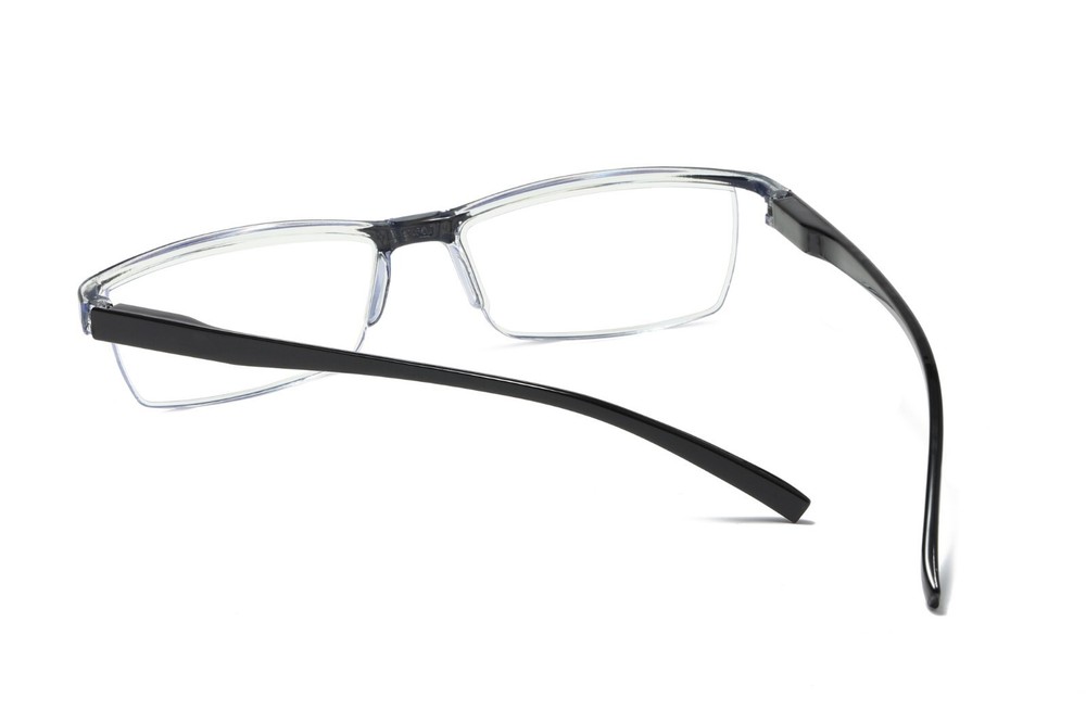 3 Pair Mens Rectangular Blue Light Blocking Reading Glasses Spring Hinge Readers