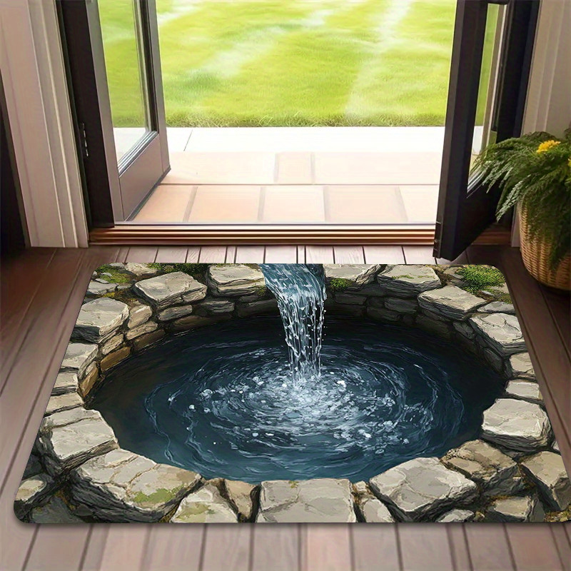 Non-Slip Door Mat Features a 3D Deep Hole Visual Illusion Design Floor Mat √