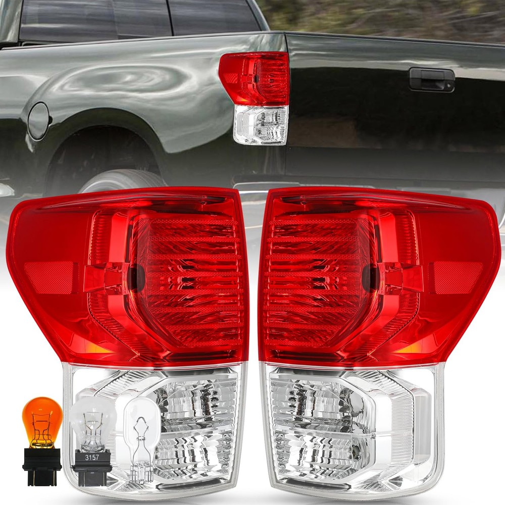 2010-2013 Red Halogen Tail Lights Rear Outer Replacement Both Sides w/Bulbs