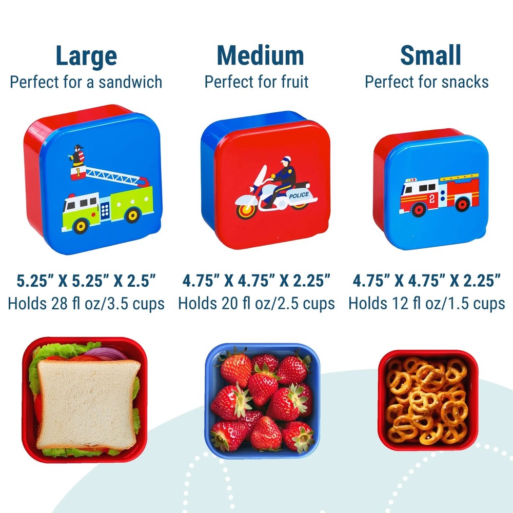 Wildkin Heroes Kids Nested Snack Containers