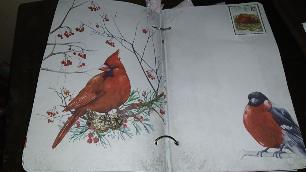 Winter Cardinal Junk Journal Scrapbook