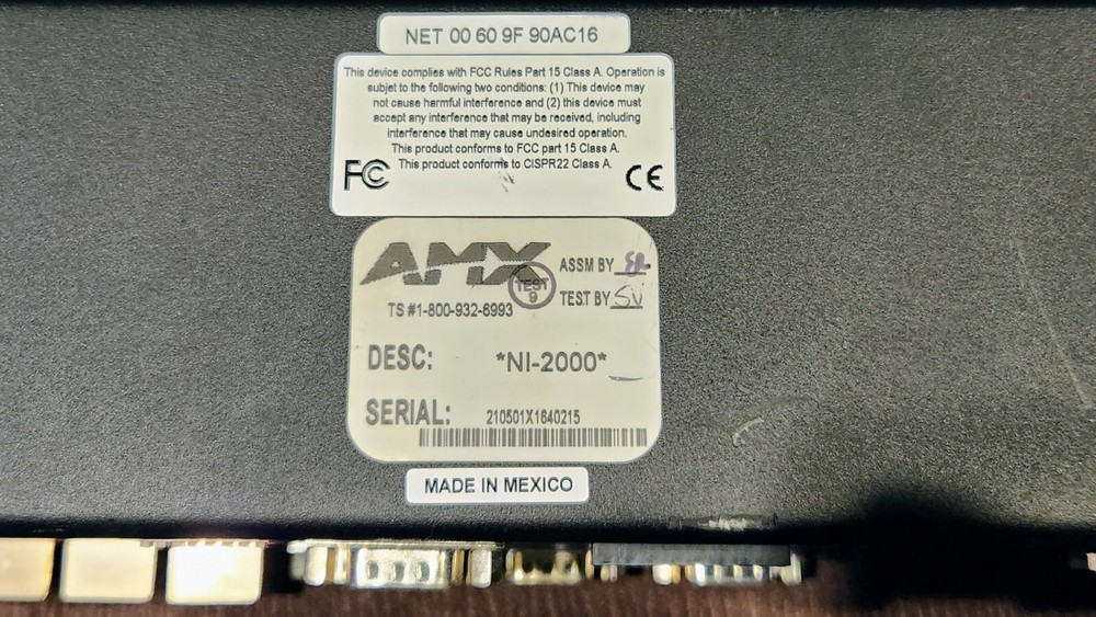 AMX NI-2000 NetLinx Integrated Controller