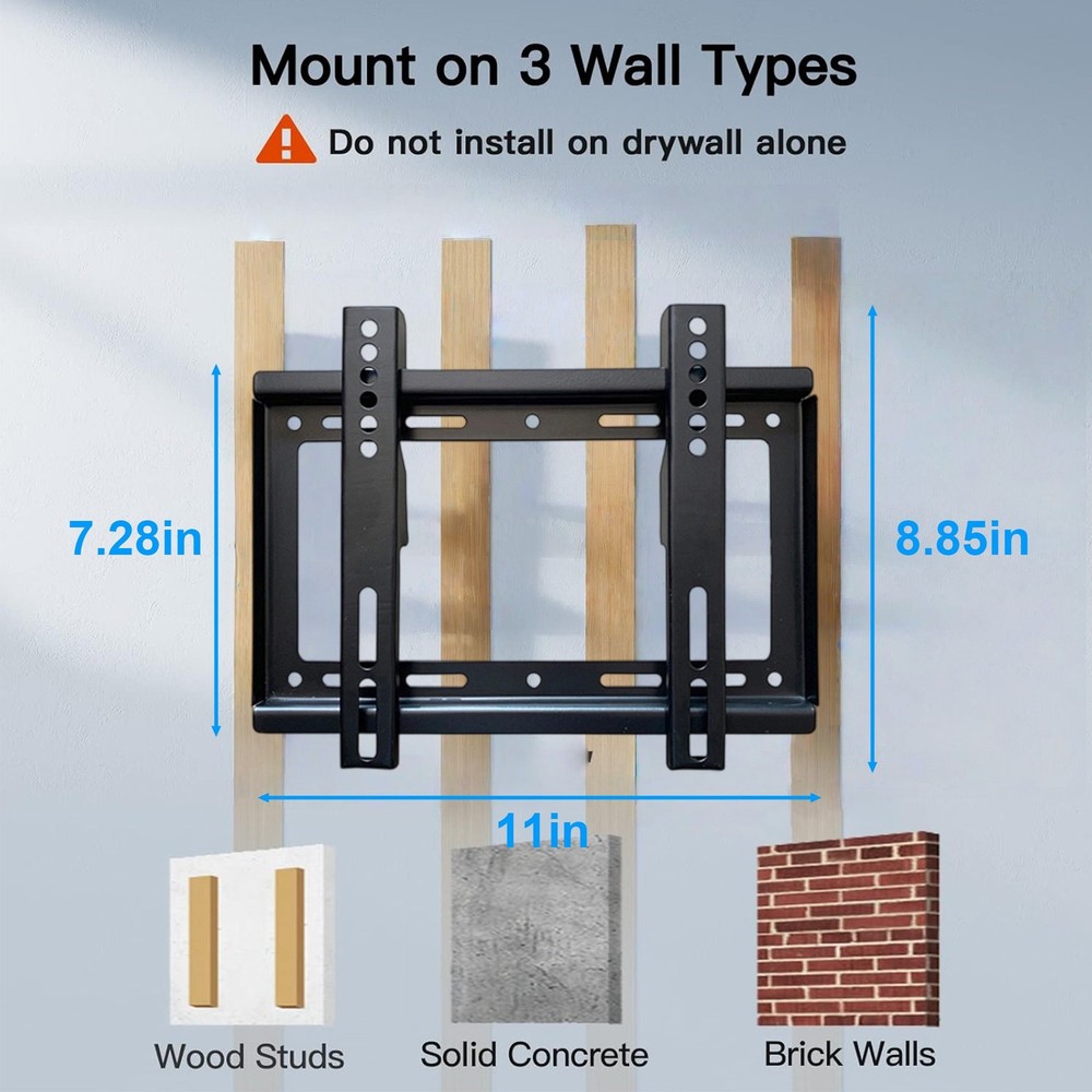 TV WALL MOUNT Fixed Full Motion BRACKET VESA（14-42“) 55lbs Loading Capacity