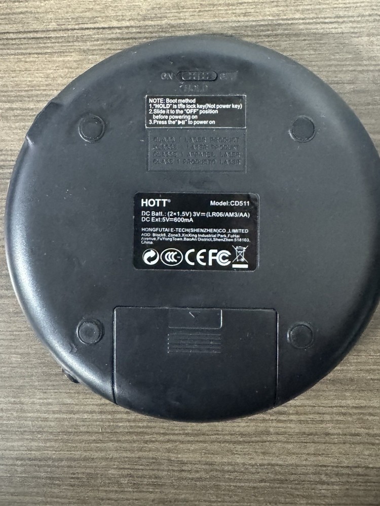 HOTT CD511 Black Portable CD Player, Personal Compact CD Player with LCD Display